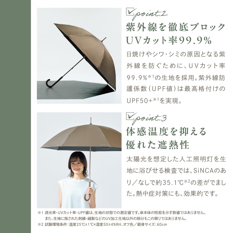 SiNCA MINI 53 Brown Parasol Light UV UPF Suitable for Sun and Folding for Men and Simple and Elegant Windproof Up To Stylish and Product Wpc. (100%