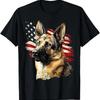 GerUnisex Shepherd Dog US America USA American Flag T Shirt Vintage Washed Comfortable Versatile Unisex Graphic Homme Soft Casual
