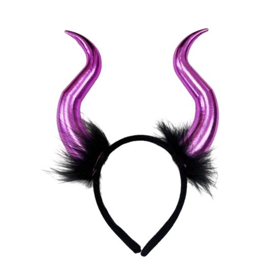Halloween Devil Horns Plush Headband Cosplay Gothic Hair Hoop Dress Up Accessories Party Outfits Headband