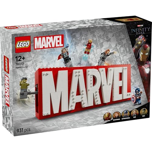 Игрушка LEGO Marvel Логотип и Минифигурка, Подарок на День Рождения, Строительные Блоки, для Мальчиков и Девочек, Возраст 12, 13 и 14 лет, Ученики Начальной Школы, Товары Marvel,