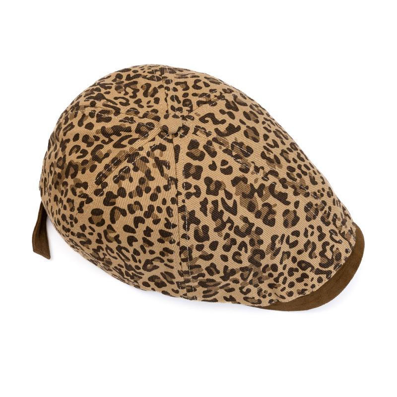 Винтажная кепка с леопардовым принтом, женский берет, кепка газетчика, кепка с козырьком