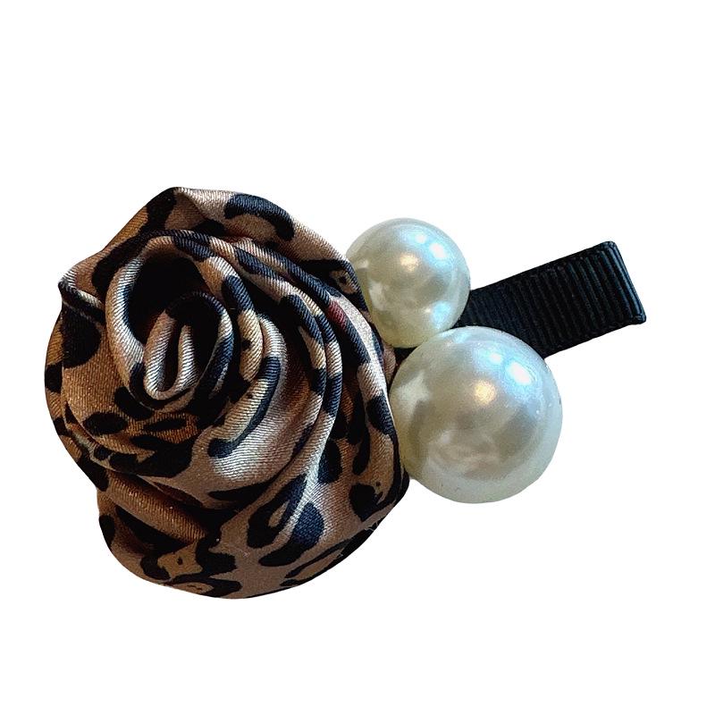 Корейские ретро-аксессуары для волос с леопардовым принтом: Высококачественный бант, ромбовидная заколка, повязка на голову и зажим для волос
