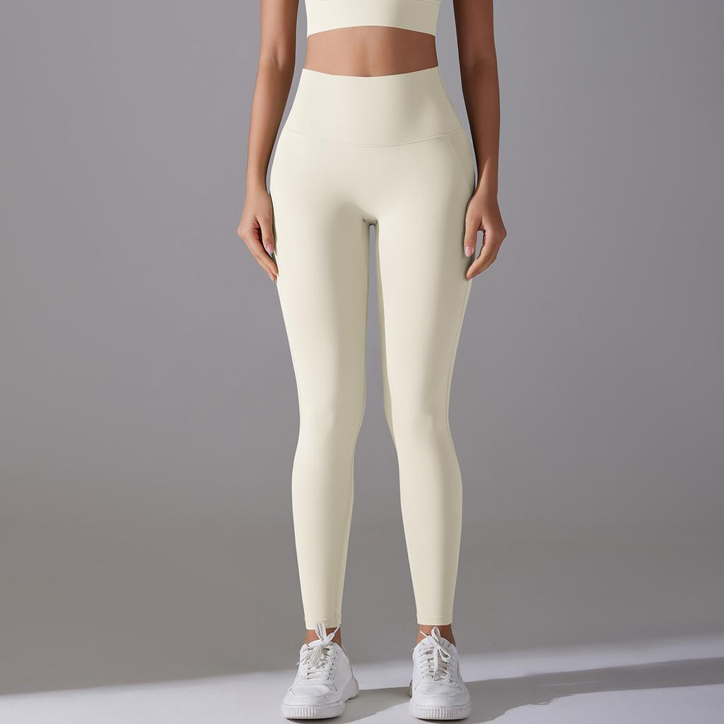 New no-wear underwear, no embarrassment line, high waist tight nude nine-point pants, sports running fitness high elastic yoga pants