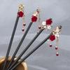 Rose Ancient Headwear Wooden Hairpin Ancient Style Hairpin Hanfu Hair Sticks Chinese Style Headwear