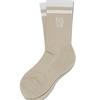 DAVE&DAZE Two-Line Sports Crew Socks Beige