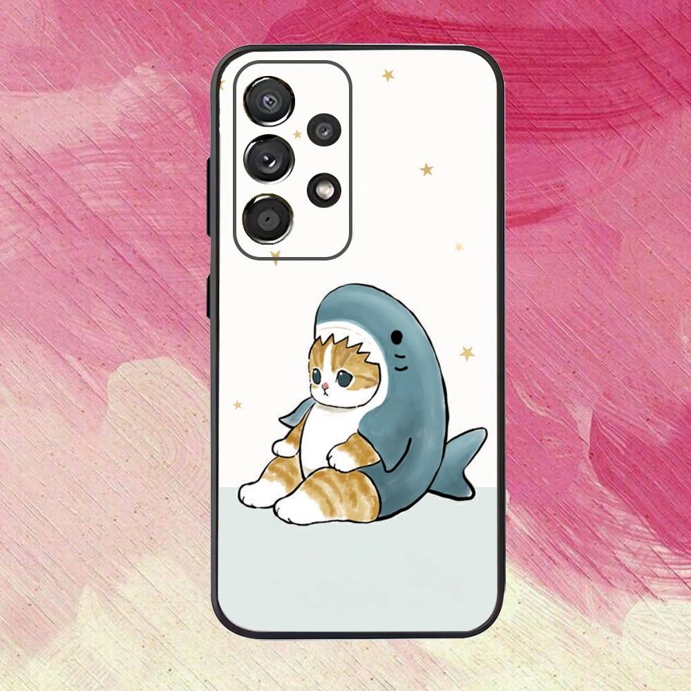 Милый Чехол-Наушники M-Mofusands C-Cat Ear Для Samsung S25,S24,S21,S22,S23,S30,Ultra,S20,Plus,Fe,Lite,Note,10,9,5G Черный