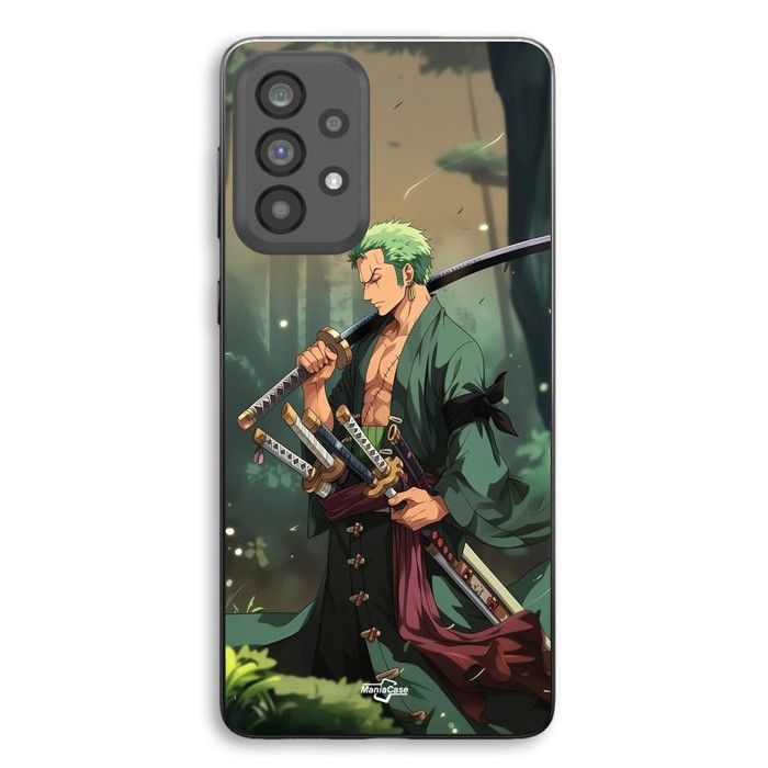 Coque de téléphone - MANIACASE - Samsung Galaxy A73 - Silicone TPU - One Piece Zoro épées - Noir