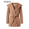 PORTS Women's Desert Sand Wool Blend Short Coat LM9C079LZF069