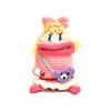 Lovely Knitted Pink Crossbody Bag For Children Featuring Cute Cartoon Doll Motif