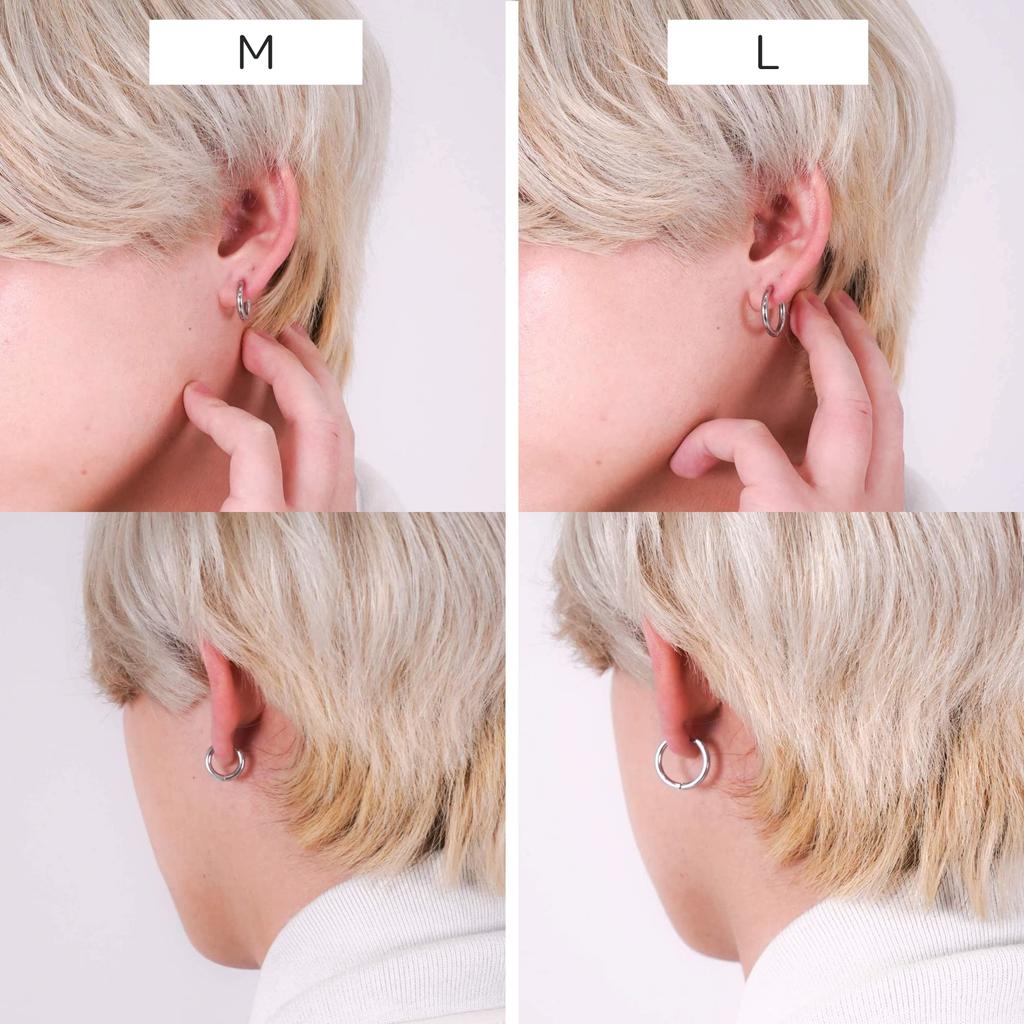 LION HEART Серьги Простые серьги-кольца Хирургическая нержавеющая сталь Прямые продажи Серебристый М Мужские