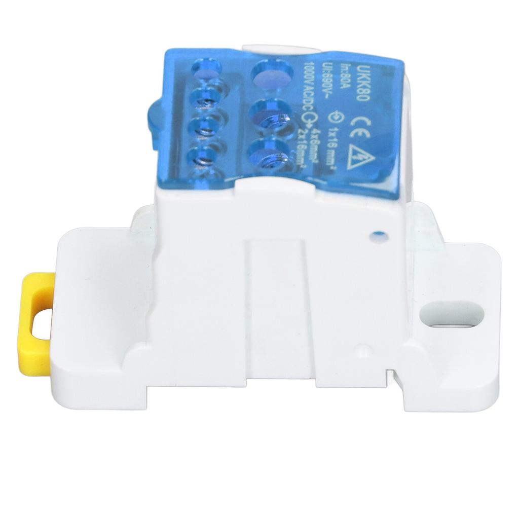 690В 80А Клеммная колодка на DIN-рейку Распределительная коробка Соединяемый латунный проводник Клеммная соединительная коробка