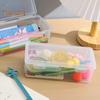 Transparent Stationery Box Pencil Case with Snap-Tight Lid Dustproof Large Capacity Stackable Pencil Holder Storage Container