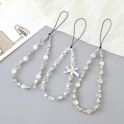 Чехол для телефона с подвеской в виде жемчужного банта и брелоком