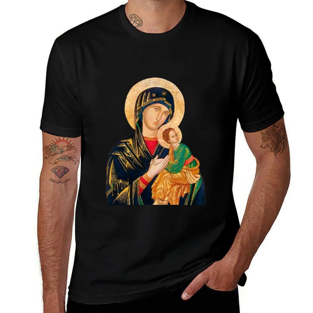 Our Lady Of Perpetual Help (Transparent Background Design) Tshirt Big And Tall Casual Tshirt