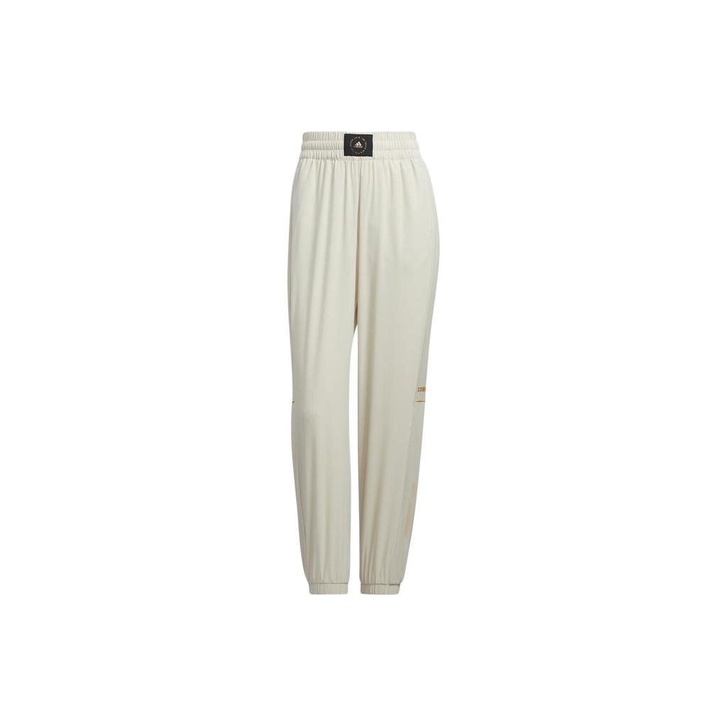 Adidas Woven Pants With Elastic Cuff And Waistband Women Bottoms Ivory-White HT6896