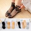 Lolita Women Invisible Lace Socks Thin Ladies Lace Boat Socks Hollow Non-slip Shallow Transparent Socks Women