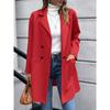 Autumn Mid Long Solid Casual Loose Women Jacket Double Breasted Formal Office Jackets for Women Fashion Winter Pockets Notched Ladies Coat 24899
