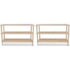 VidaXL Shoe Rack with 3 Shelves 2 Pcs Solid Fir Wood