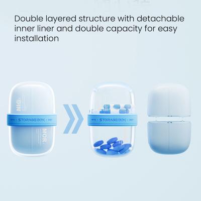 Портативная таблетница, контейнер для лекарств, большая вместимость, компактный дизайн, влагостойкая, дорожная таблетница, органайзер для таблеток