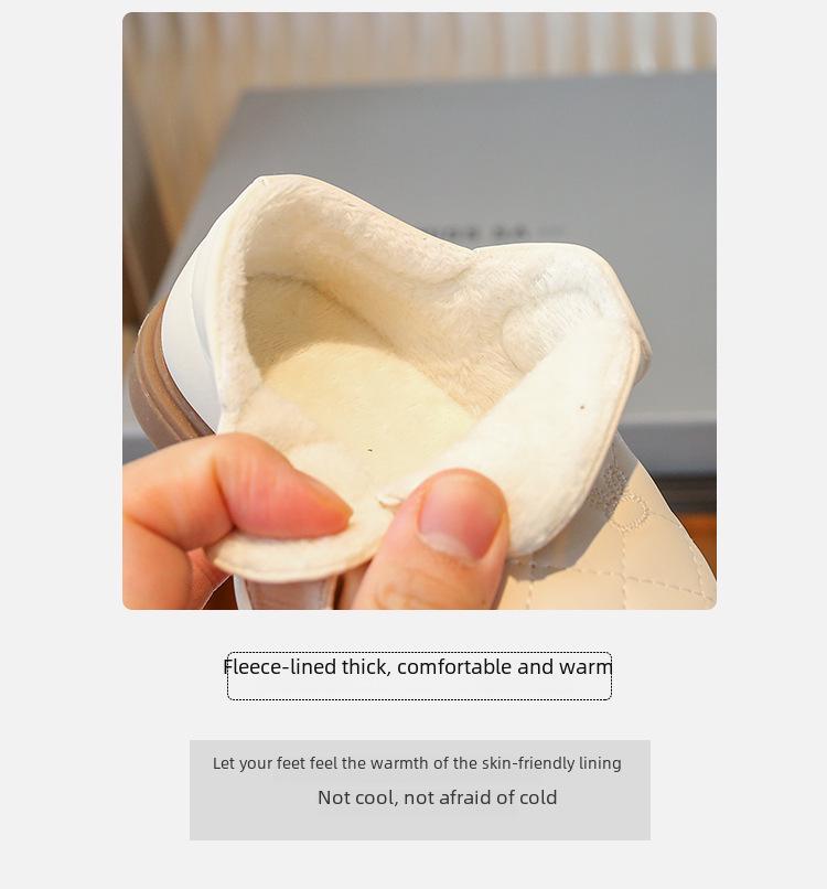 Туфли-принцессы из бархата с бантом для девочек – Кожаная подошва с мягкой подошвой для осени и зимы