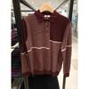 Wool 100 PaTch Work Collar T Wine dmw1swTl101r1