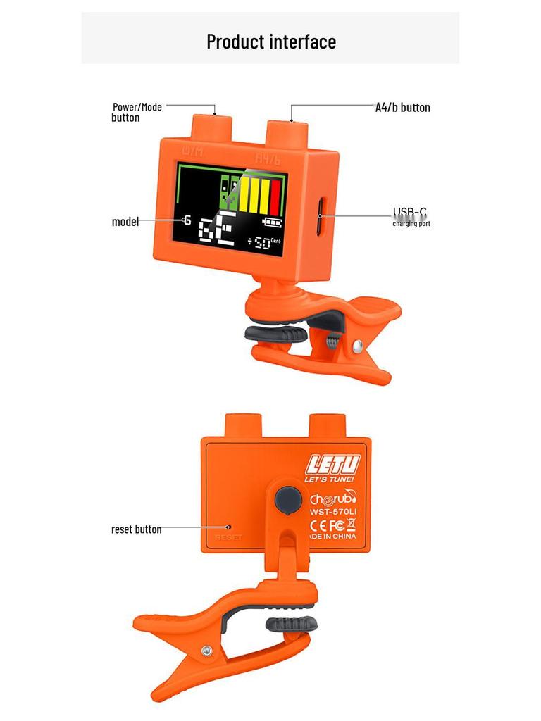 Little Angel WST-570Li Electronic Tuner for Guitar, Bass, and Ukulele