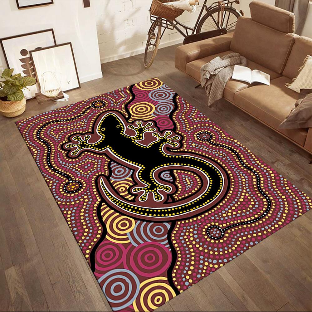 Australian Aboriginal Style 27 Floor Rug Office Rug Perfect for Kitchen Balcony Hallway Playrooms Anti-slip Rug Anime Office Decor