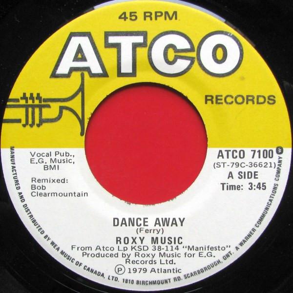 7-дюймовая пластинка ROXY MUSIC - Dance Away / Trash 2 ATCO7100 ATCO Records 1979 Канада Рок Б/У