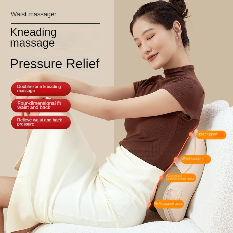 Многофункциональный массажер для шеи и спины, подушка для массажа поясничной поддержки, массажер для шейного отдела позвоночника, массаж всего тела с подогревом
