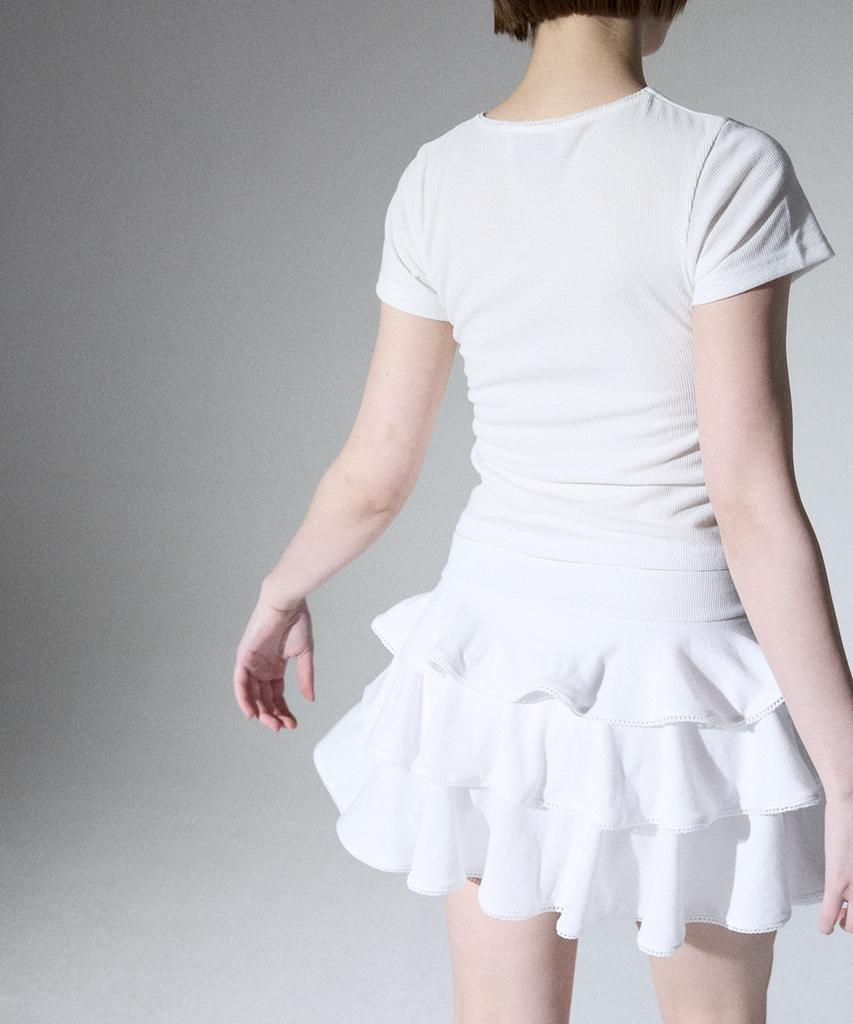 Aliena Picot Ribbed Cancan Skirt(Wh)