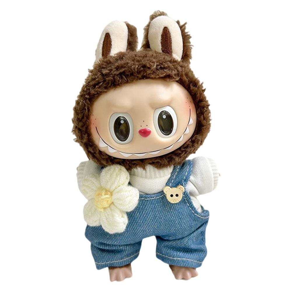 For Labubu 17cm Dolls Clothes Plush Cartoon Set No Doll Doll Outfit Kawaii Dolls Dress Up Skirt Suit DIY Gift for Girls Kids