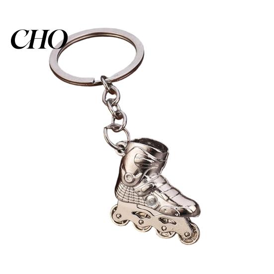 Keychain Gift Zinc Alloy Pendant, 3D Simulated Roller Skate Shape Multi-color Accessory Key Ring, Multiple Colors Practical Hanging Metal Plated