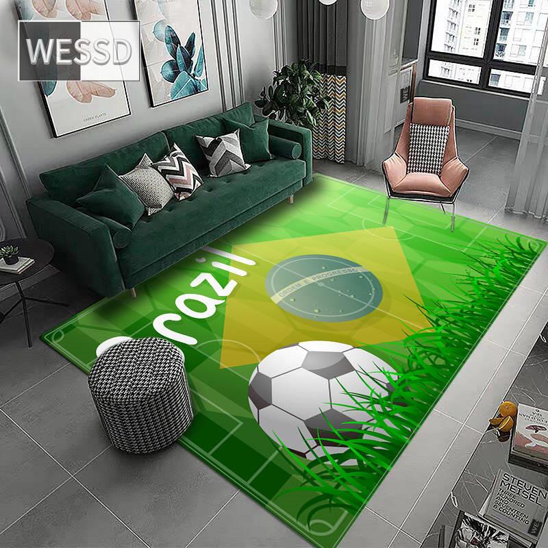 3D Football Field Capet For Living Room Soft Floor Mat Microfiber Large Carpet