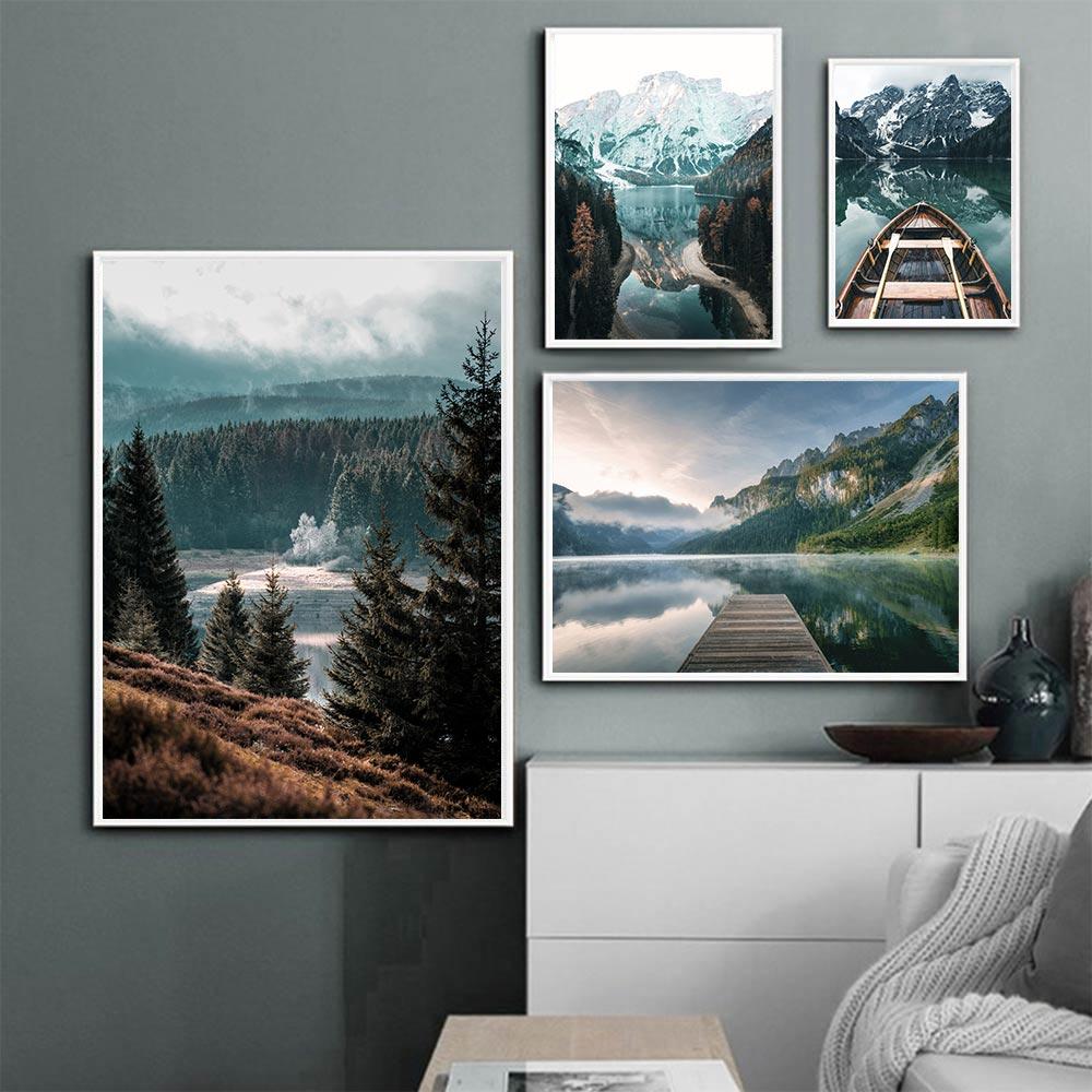 Landscape Canvas Painting Home Decor Nordic Poster Wall Art Pictures for Room Design Printings for Interior Decor No Frame