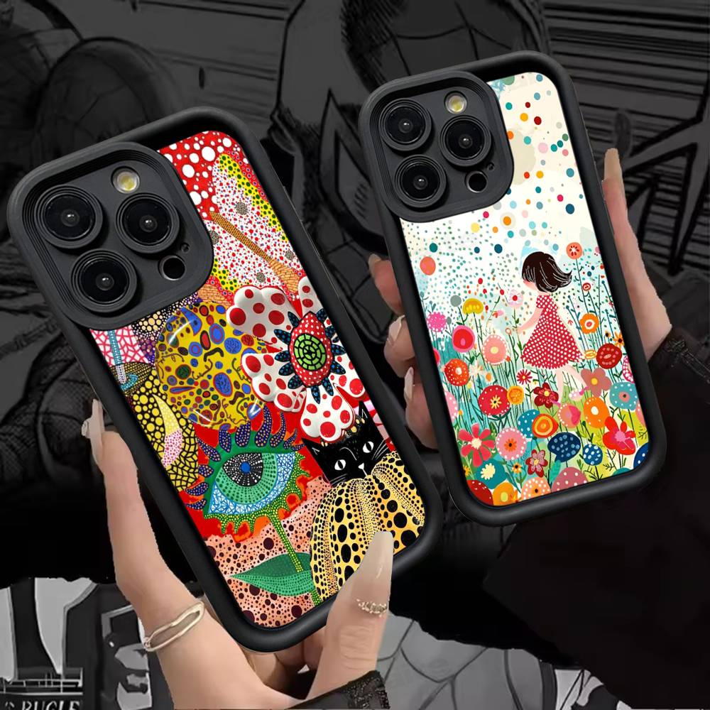 Популярное искусство Y-Яёи Кусама Чехол для телефона For iPhone 17 16 15 13 11 12 14 Pro Max Plus Силиконовая защитная оболочка