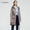 Gasman Новинка 2022 года, женская весенняя куртка, модная повседневная длинная парка, женские куртки, тонкий хлопковый Тренч с капюшоном, теплая верхняя одежда 21150