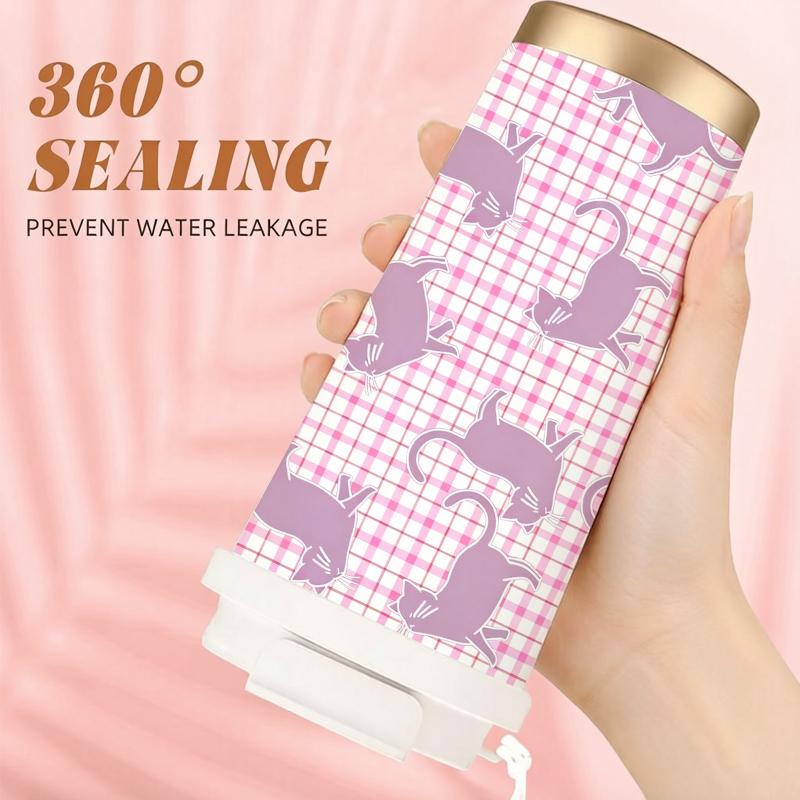 Coffee Mug 532ml Happy Cat Element Lanyard Insulated Cup Gift Cup Large Capacity Cup Leakproof Hand Cup Car Cup
