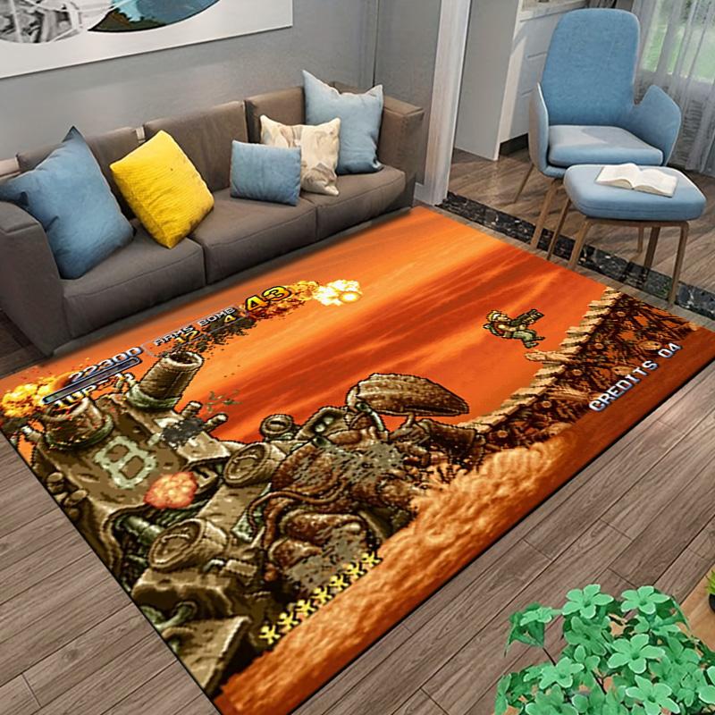 Retro Game Metal-Slug Gamer Cartoon Carpet Rug for Home Living Room Bedroom Sofa Doormat Decor,kids Area Rug coffee tables