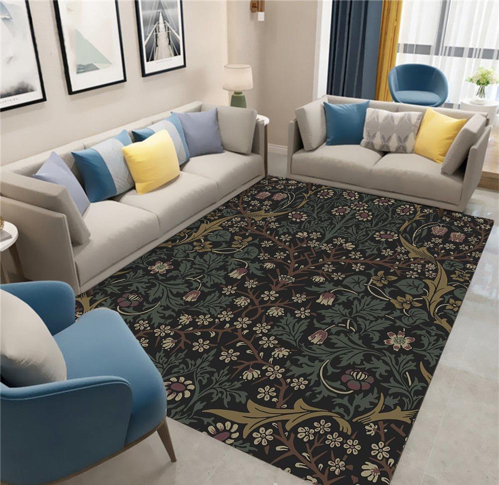 R Цветочный ковер Прикроватный коврик для пола Противоскользящий Винтажный ковер с животным Марокканские ковры для гостиной Декоративные