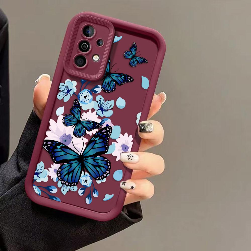 Pretty Purple Butterfly Phone Case For VIVO Y400 Y03 Y17S Y19S Y20 Y21 Y22S Y28 Y35 Y36 Y38 Y39 Y50 Y51 Y72 Y75 Y93 Y100 Cover