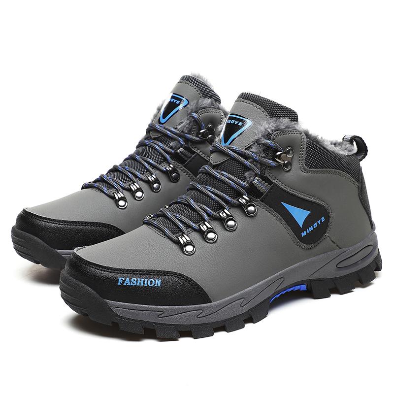 Men's Winter PU Shoes Warm High-top Men Winter Shoes Big Size39-47