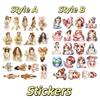 19pcs cute Q-version Kawaii SPA Little Girl Stickers Handbill DIY Album Ins Style Decoration Material Small Pattern journaling