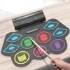Electronic Drum Set with Drum Sticks and Pedals Portable Practice Drum Pad Kit BT Electric Drum Set for Kids Boy Birthday Gifts
