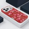 Чехол со Стразами и Узором из Вишневых Ягод и Бантов Для iPhone 17 Pro Max Мягкий Силиконовый Чехол с Текстурой Кожи Для iPhone 16 15 14 13 Pro 12 11 16E Air
