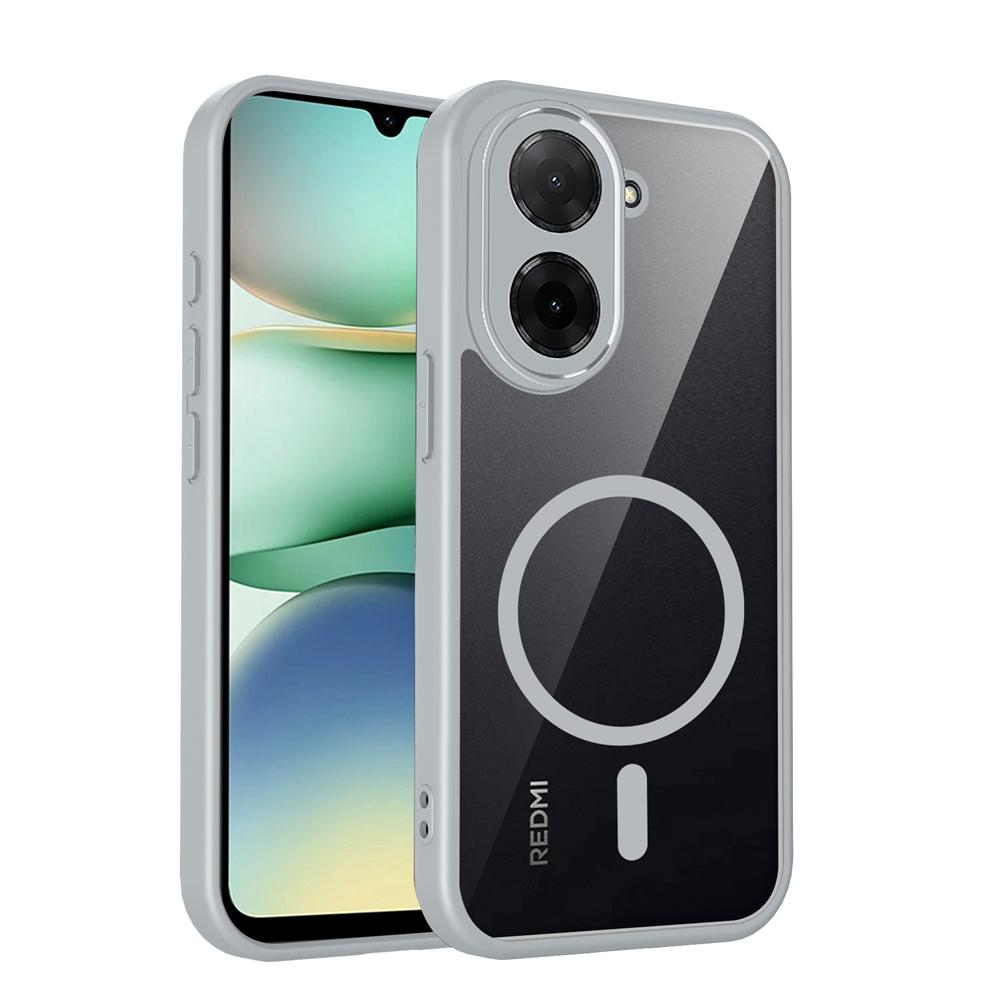 KEYSION Прозрачный магнитный чехол для телефона Redmi A5 171 мм Мягкий силикон+ПК HD Прозрачная ударопрочная задняя крышка для Xiaomi POCO C71
