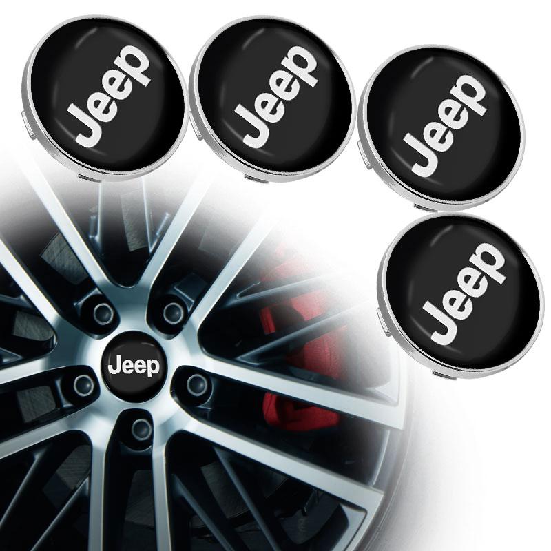 Hot 4pcs 56/60mm Car Wheel Center Cap Hub Cover Badge Car Accessories For Jeep Wrangler Grand Cherokee Compass Renegade Cherokee Gladiator