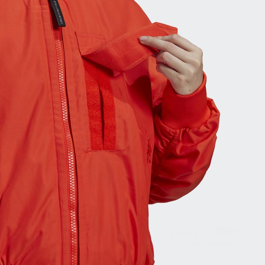 adidas Однотонная куртка с длинным рукавом на молнии, женские куртки оранжевого цвета H59970