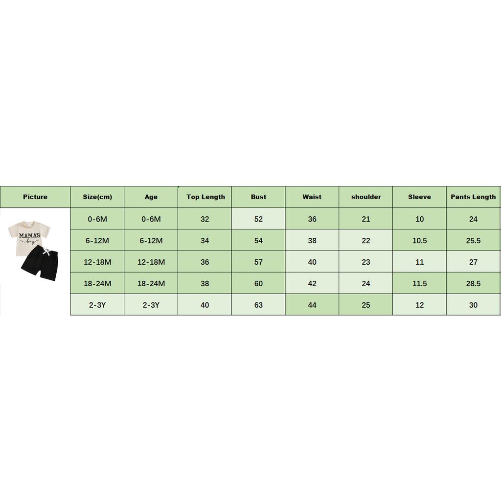 Baby Boys Shorts Set, Short Sleeve Embroidery Letters T-shirt with Elastic Waist Shorts Summer Outfit