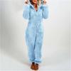 2020 European and American Autumn/Winter Fleece-Lined Hooded Jumpsuit Pajamas for Family