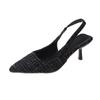High Heel Baotou Sandals for Women's  New Summer Slim Heel Pointed Toe Footwear Single Shoes Platform Sandals